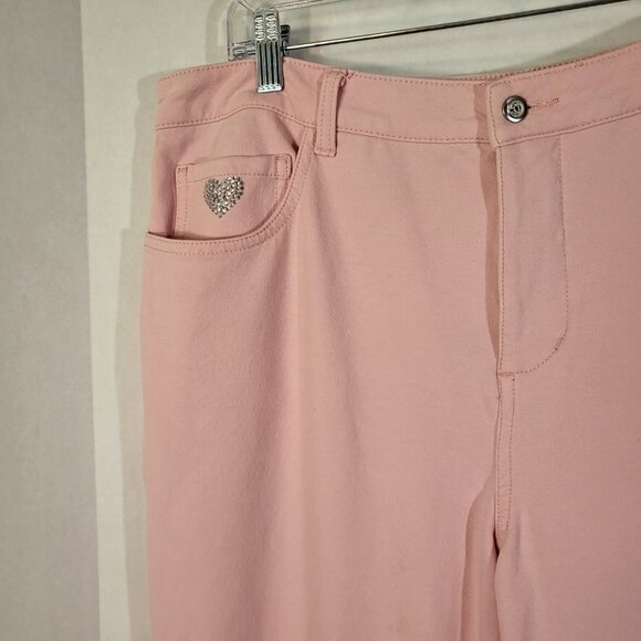 Dream Jeannes by Quacker Factory Women's Jeans Size 16 Pastel Pink - Picture 2 of 11